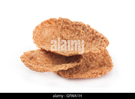 Buchweizen-Weizenflocken snack isolierten auf weißen Hintergrund Stockfoto