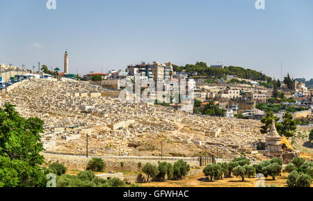 Jüdischer Friedhof Mount Of Olives - Jerusalem Stockfoto