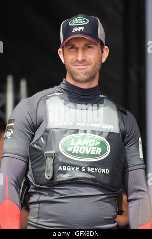 Land Rover BAR Ben Ainslie bei der 2016 America Cup in Portsmouth, UK Stockfoto