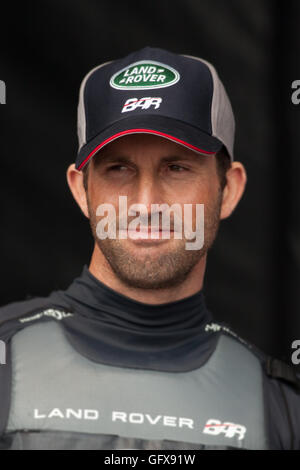 Land Rover BAR Ben Ainslie bei der 2016 America Cup in Portsmouth, UK Stockfoto
