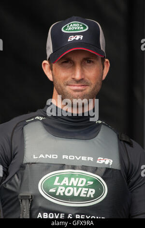 Land Rover BAR Ben Ainslie bei der 2016 America Cup in Portsmouth, UK Stockfoto