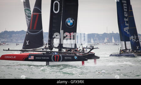 Segeln auf der 2016 America Cup World Series in Portsmouth, Großbritannien Stockfoto