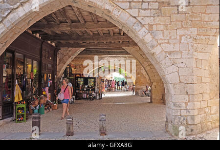 Monpazier in Dordogne Region Süd-West Frankreich Europa Stockfoto