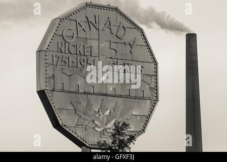 Die große Nickel am Dynamic Earth in Sudbury, Ontario, Kanada. Stockfoto