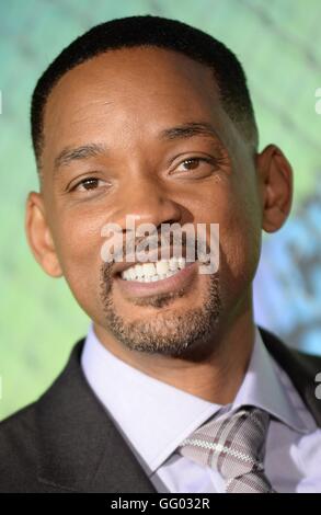 New York, NY, USA. 1. August 2016. Will Smith im Ankunftsbereich für SUICIDE SQUAD Premiere, Beacon Theatre, New York, NY 1. August 2016. © Kristin Callahan/Everett Collection/Alamy Live-Nachrichten Stockfoto