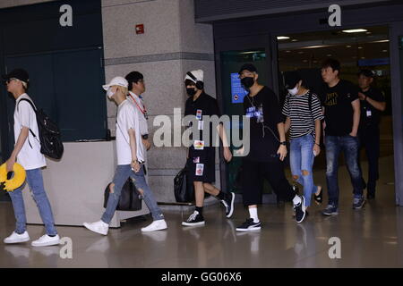 Seoul, Korea. 2. August 2016. Lee MinHo, kommen zweimal und BTS zurück nach Korea nach KCON 2016 LA in Seoul, Korea am 2. August 2016 durchgeführt. (China und Korea Rechte heraus) © TopPhoto/Alamy Live-Nachrichten Stockfoto