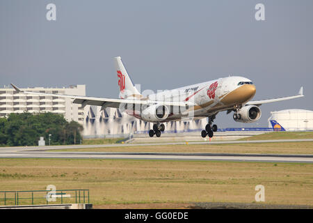 Frankfurt/Main 12 März 2014:Air Chian A 330 an FrankfurtAirport. Stockfoto