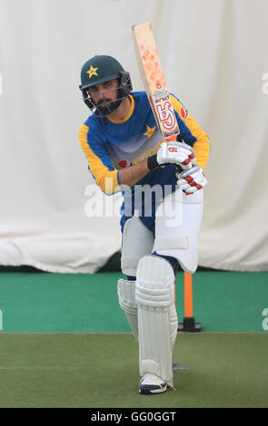 Pakistan Kapitän Misbah Ul-Haq während der Netze-Sitzung bei Edgbaston, Birmingham. Stockfoto