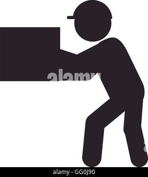 Mann mit Kastenikone Stock Vektor