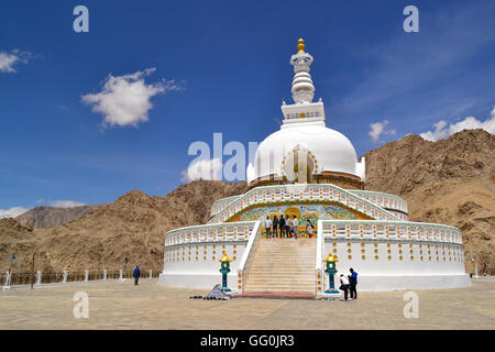 Shanti Stupa im Leh Stockfoto