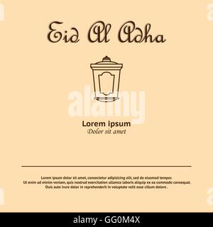 Arabische Laterne für Eid Mubarak Grußkarte Stock Vektor