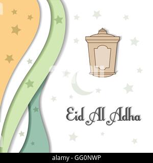 Arabische Laterne für Eid Mubarak Grußkarte Stock Vektor