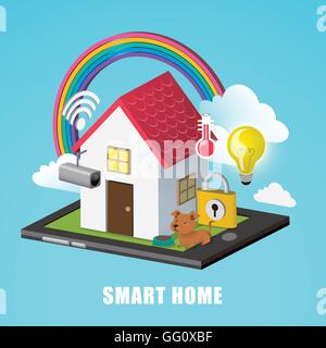 flache isometrische 3D-Design - smart home Konzept Stock Vektor