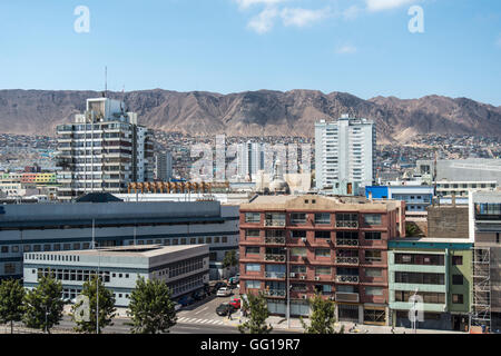 Blick auf die Innenstadt von Antofagasta in Nordchile Stockfoto