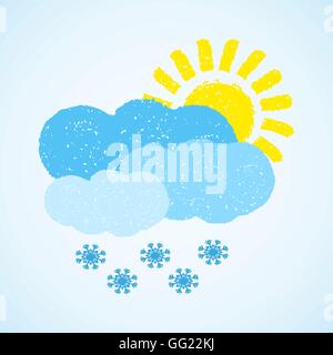 Wetter - Sonne, Wolken und Schnee Stock Vektor