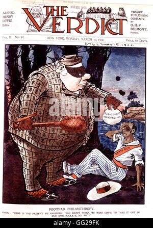 Satirische Cartoon im "The Verdict" gegen MacHannah und Porto-Rico 1900 USA Washington. Library of Congress Stockfoto