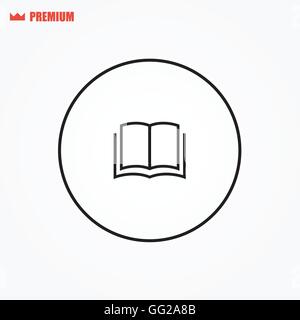 Vektor-offenes Buch-Icon gerundet Stock Vektor