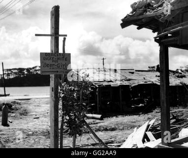 Der Pazifik-Krieg: Okinawa nach der Bombardierung 1945 Japan - Weltkrieg-Washington. Nationalarchiv Stockfoto