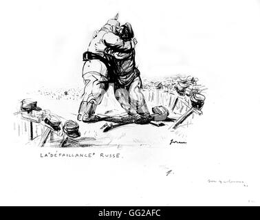 Karikatur von Jean-Louis Forains (1852-1931). "Der russische Mißerfolg" 26.02.1918 Frankreich - Weltkrieg Paris. Nationalbibliothek Stockfoto