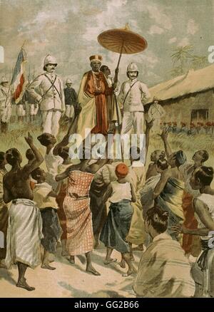 Französisches Kolonialreich unter der 3. Republik der neue König von Dahomey 1894 Frankreich - Kolonisation Stockfoto