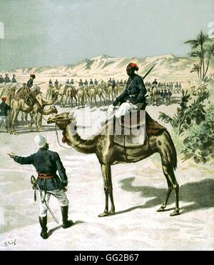Französischen Kolonialreiches unter der 3. Republik.  Soldaten in der französischen Camel Corps 1894 Frankreich - Kolonisation Stockfoto
