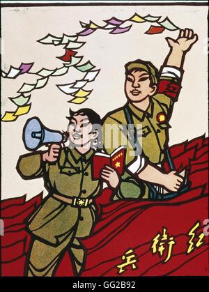 Propagandaplakat, während der chinesischen Kulturrevolution. Die Roten Garden China 1966 Stockfoto