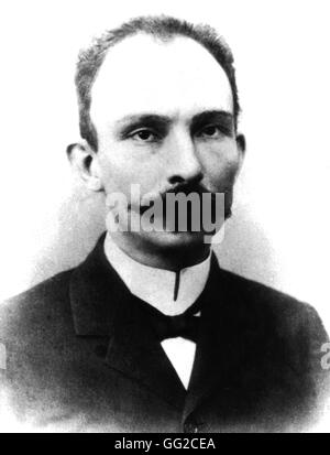 Porträt des kubanischen Dichters Jose Marti (Kopf Abbildung der kubanischen Unabhängigkeit) 19. Jahrhundert Kuba Organisation der amerikanischen Staaten Stockfoto