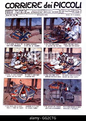 Corriere dei Piccoli, Zeitung erzählt Kindern die Abenteuer des italienischen Soldaten in Libyen 1912 Italien - Besiedlung von Libyen Stockfoto