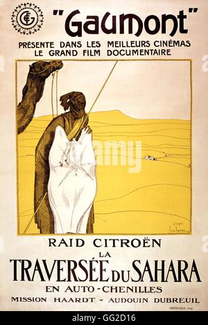 Plakat von George Lepape (1887-1971) auf "RAID-Citroën" und die Durchquerung der Sahara 1923-Frankreich Stockfoto