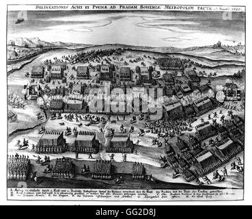 Die Schlacht am weißen Berg bei Prag, Tschechoslowakei, am 8. November 1620. Paris, Bibliothèque Nationale de France Stockfoto