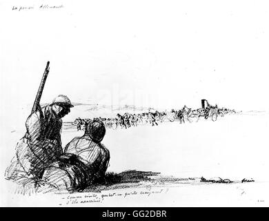 Karikatur von Jean-Louis Forains (1852-1931). "Die deutschen Push" 18.06.1918 Frankreich - 1. Weltkrieg Paris. Nationalbibliothek Stockfoto