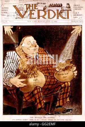 Satirische Cartoon im "The Verdict" gegen MacHannah, einer kapitalistischen Riche und der Wahl-Kampagne 1900 USA Washington. Library of Congress Stockfoto