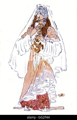 Fürst Igor, Oper von Borodin (1833-1887). Aquarell von Korowin: Kontchakovna Kostüm 1929 russische Ballette Privatsammlung Stockfoto