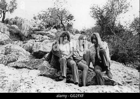 Banana Moon Band, psychedelic-Rock-Band. Daevid Allen, Gilli Smyth, Marc Blanc, Patrick Fontaine Deià (Deya), Balearen, 1968 Stockfoto