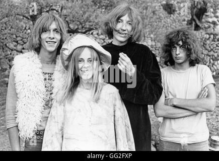 Banana Moon Band, psychedelic-Rock-Band. Daevid Allen, Gilli Smyth, Marc Blanc, Patrick Fontaine Deià (Deya), Balearen, 1968 Stockfoto