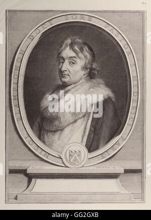 Gérard Edelinck, (nach) Joseph Vivien French Schule Nicolas Blampignon (1642 – 1710), Pfarrer von Saint-Médéric Gravur 1702 Stockfoto