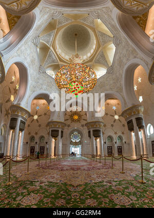 Sheikh Zayed Grand Moschee, Abu Dhabi, Vereinigte Arabische Emirate Stockfoto