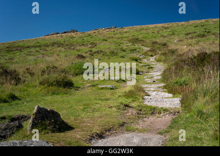 Der Fußweg zum Hookney Tor, Dartmoor, Devon, UK. Stockfoto