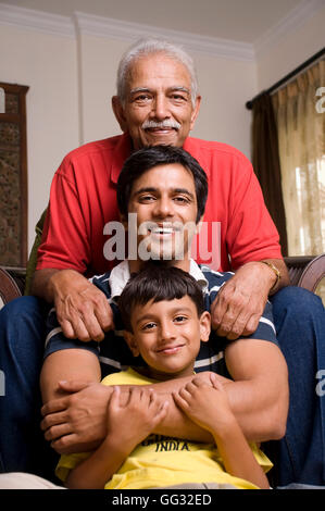 Drei Generationen einer Familie Stockfoto