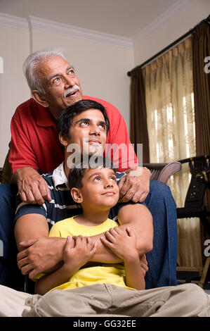 Drei Generationen einer Familie Stockfoto