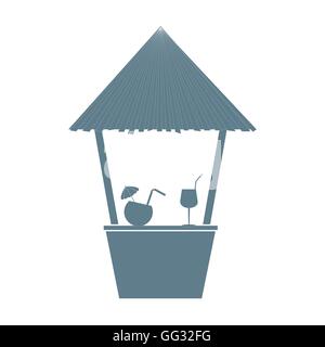 Stilisierte Ikone von der Bar am Strand mit cocktails Stock Vektor