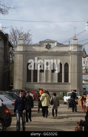 5515. die große Synagoge in Compulung Moldovese, Rumänien. Stockfoto