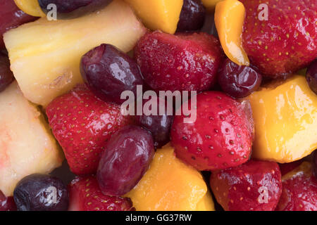 Eine Nahaufnahme von gemischten Früchten. Stockfoto