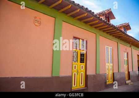 Raquira Stadt - die Stadt der Töpfe, Cundinamarca Kolumbien Stockfoto