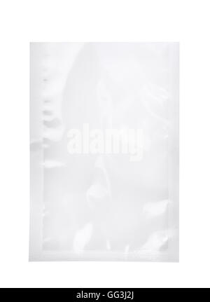 Leer leer durchsichtigen Plastikbeutel isoliert auf weiss Stockfoto