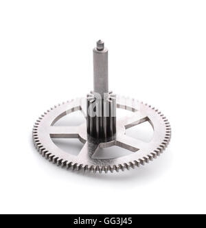 Einzelnes Zahnrad Gear isoliert auf weiss Stockfoto