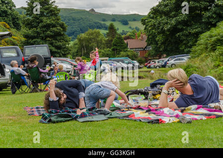 Ein Blick nach unten Kardieren Mühle in Shropshire. Stockfoto