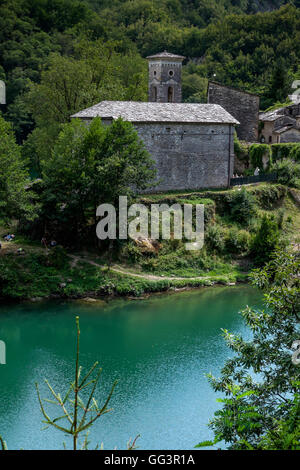 Garfagnana, Toskana, Italien - Isola Santa ist ein Geisterdorf im Herzen der Apuanischen Alpen Stockfoto