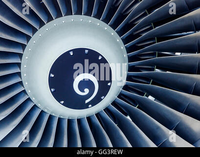 Close Up abstrakte Schuss einer Jet-Engine Turbine Stockfoto