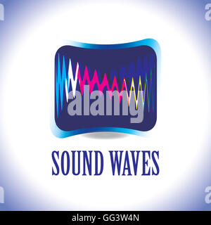 Ein trendiges cooles Schallwelle Firmenlogo. Stockfoto